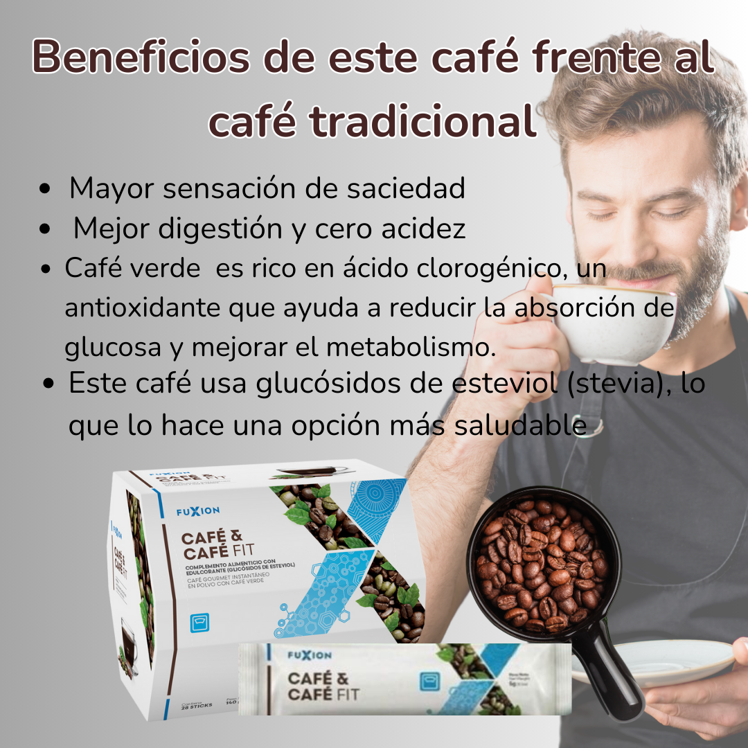 CAFÉ & CAFÉ FIT DE FUXION - Mejora glucosa y ayuda a quemar grasa