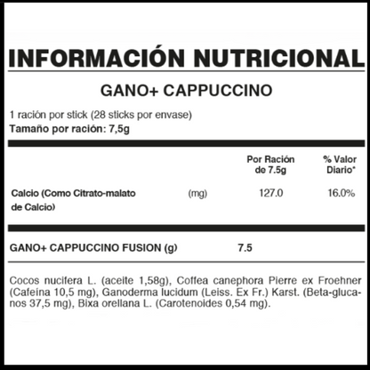 GANO+ CAPPUCCINO DE FUXION Ganoderma Lucidum+ Micronutrientes